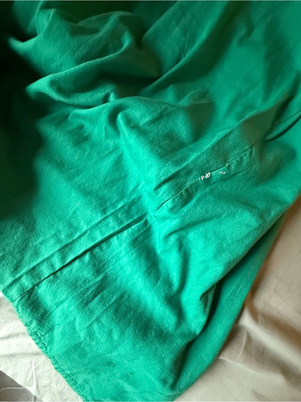 Vintage Mexican Oaxacan Embroidered Green Maxi Dress Long Sleeves Hippie S M - Picture 14 of 14
